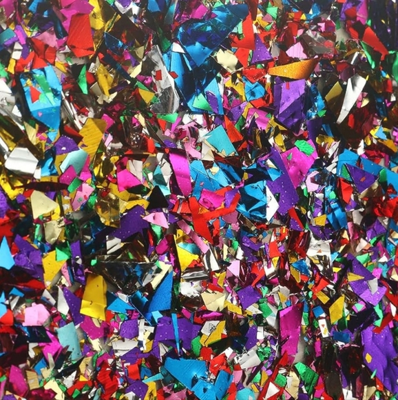 Abstract Multicolor Confetti Glitter Hard Clutch Box Purse Crossbody Chain Bag - Picture 10 of 13